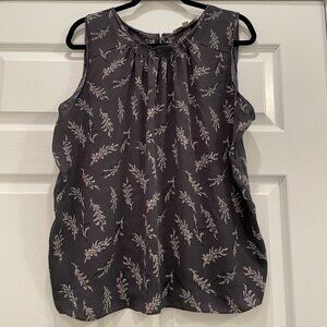 Women's Loft Pleated Neck Sleeveless Blouse XL
